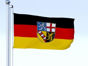 animated saarland german state flag 3D-Modell