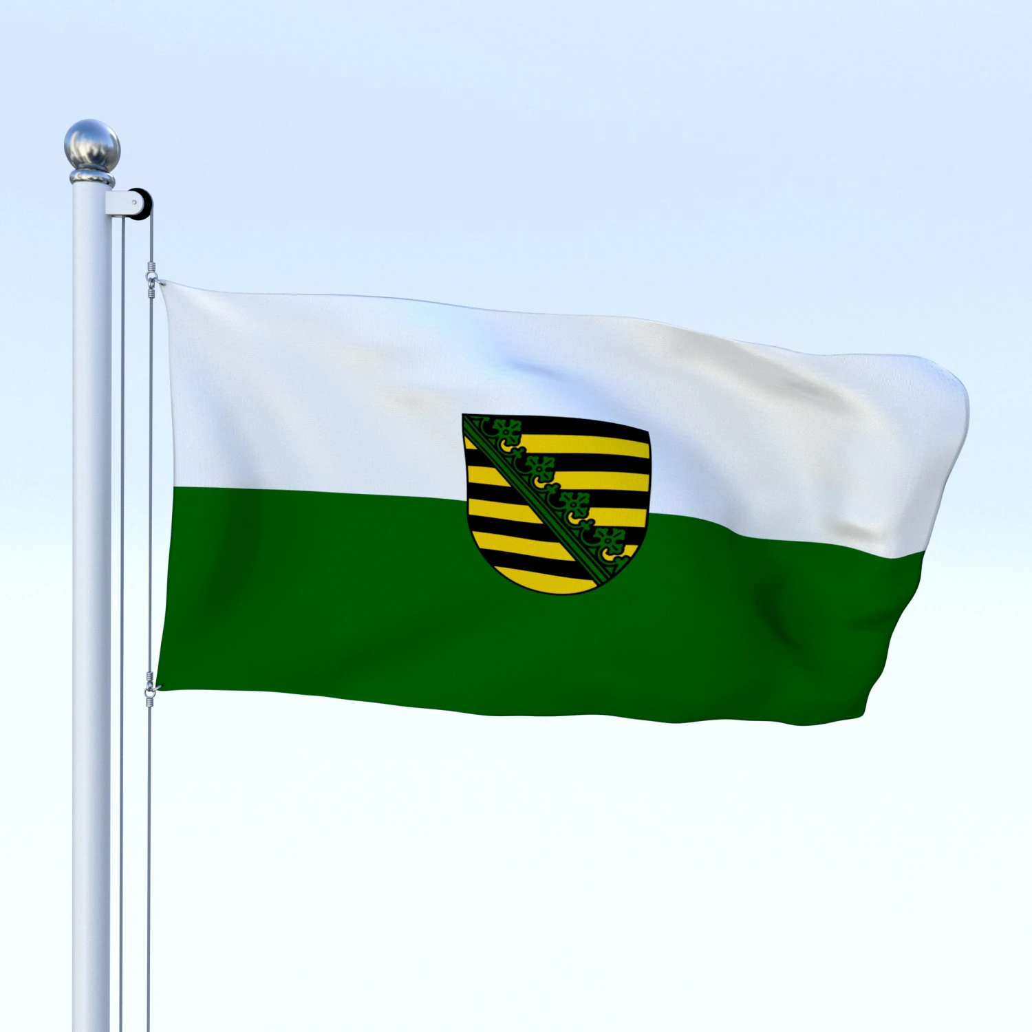 animated saxony german state flag 3D Model .c4d .max .obj .3ds .fbx .stl .blend