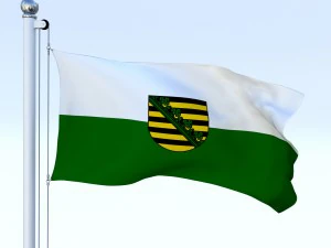 animated saxony german state flag 3D Model