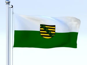 animated saxony german state flag 3D Model