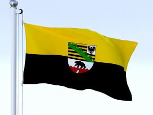 animated saxony-anhalt german state flag 3D Модель