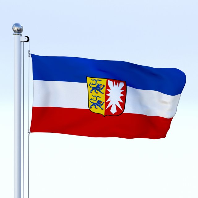 animated schleswig-holstein german state flag Modello 3D .c4d .max .obj .3ds .fbx .stl .blend 