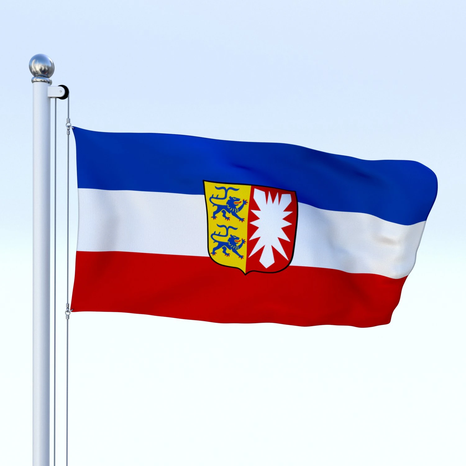 animated schleswig-holstein german state flag 3D Model .c4d .max .obj .3ds .fbx .stl .blend 