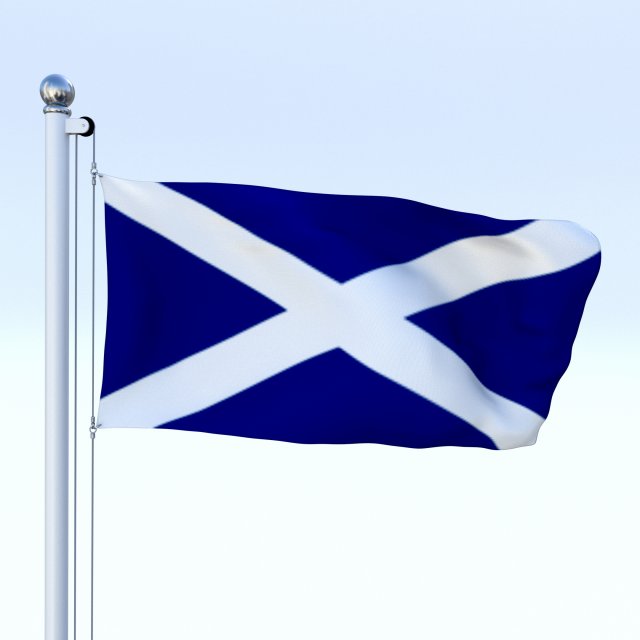 animated scotland flag Model 3D .c4d .max .obj .3ds .fbx .stl .blend 