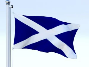 animated scotland flag 3D Model