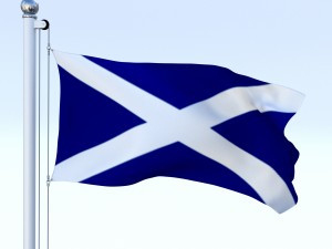 animated scotland flag Model 3D