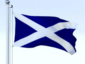 animated scotland flag 3D Model