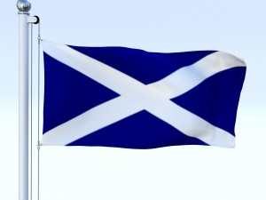 animated scotland flag Model 3D