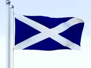 animated scotland flag 3D Model