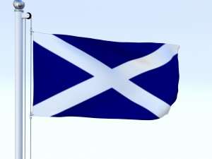 animated scotland flag Model 3D
