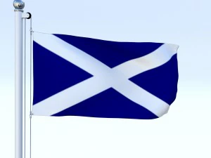 animated scotland flag 3D Model