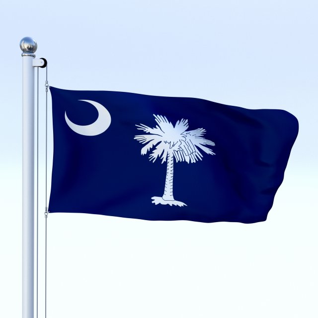 animated south carolina flag Modelo 3D .c4d .max .obj .3ds .fbx .stl .blend 