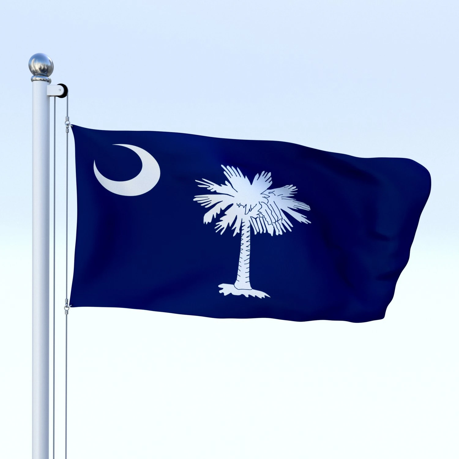 animated south carolina flag 3D Model .c4d .max .obj .3ds .fbx .stl .blend 