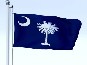 animierte South Carolina-Flagge 3D Modell