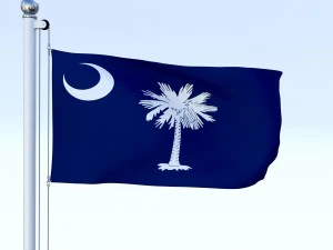 animated south carolina flag 3D Model