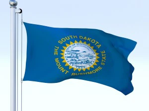 animated south dakota flag 3D Model