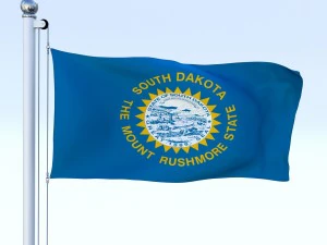 animated south dakota flag 3D Model