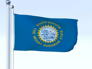 animated south dakota flag 3D Model