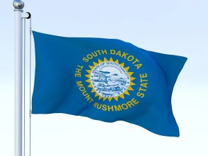 animated south dakota flag 3D Model