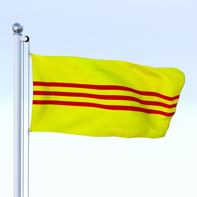 animated south vietnam flag 3D Модель .c4d .max .obj .3ds .fbx .stl .blend 