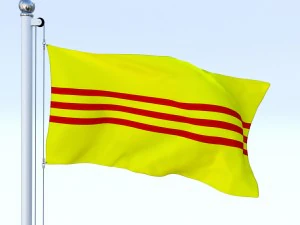animated south vietnam flag 3D Model