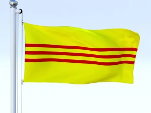 animated south vietnam flag 3D Model