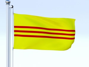 animated south vietnam flag 3D Модель