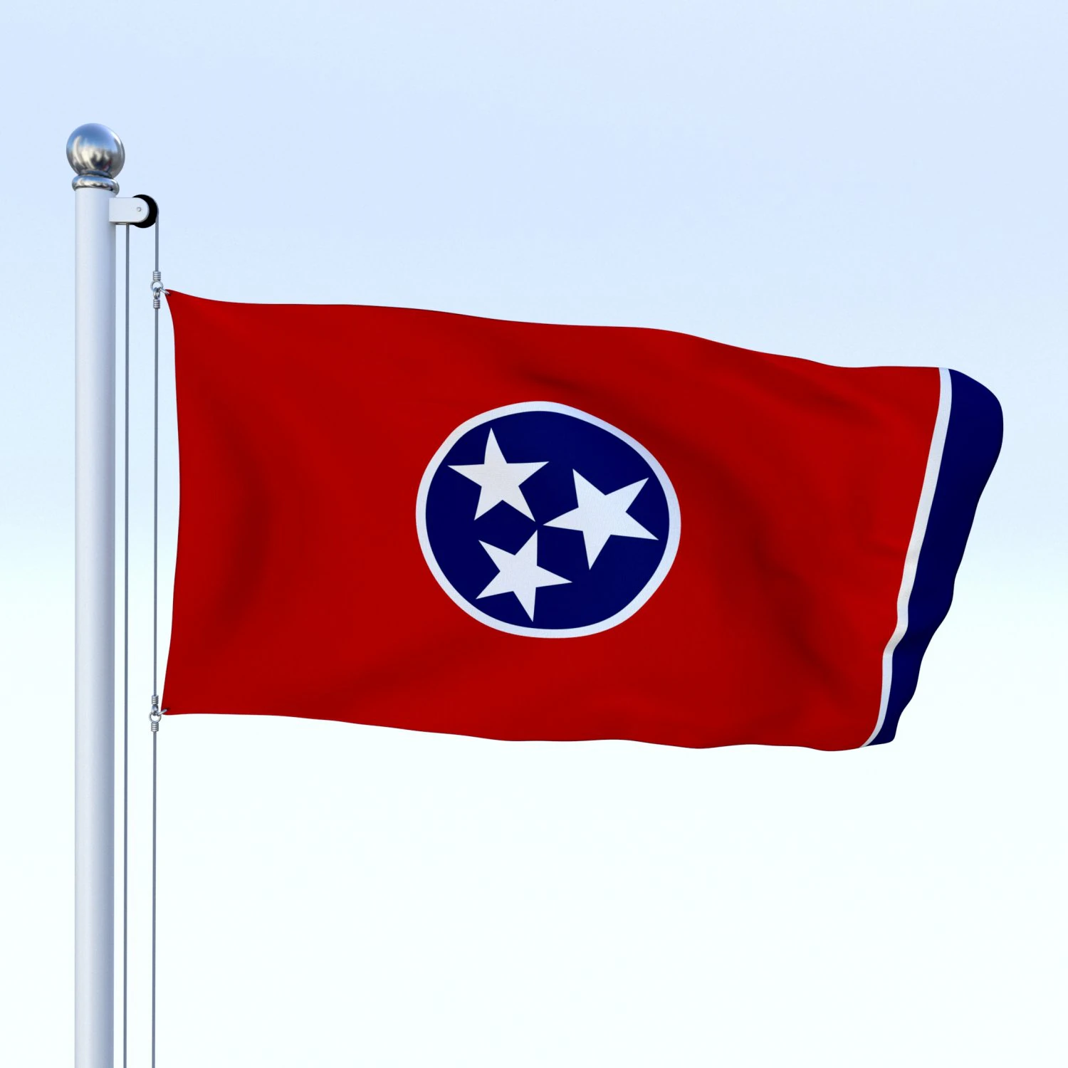 animated tennessee flag 3D Model .c4d .max .obj .3ds .fbx .stl .blend 
