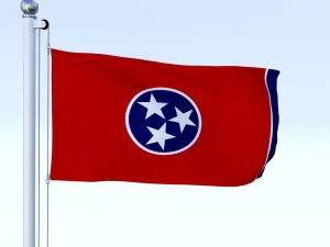 animated tennessee flag 3D Model