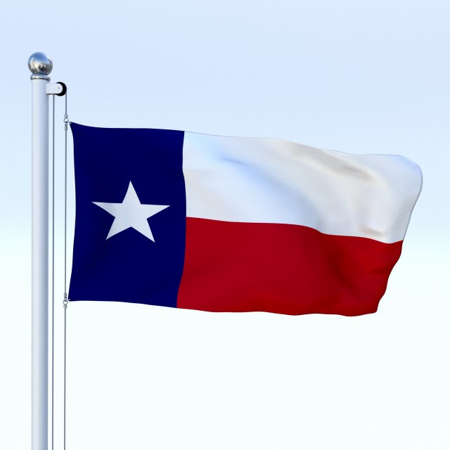 animated texas flag Model 3D .c4d .max .obj .3ds .fbx .stl .blend 