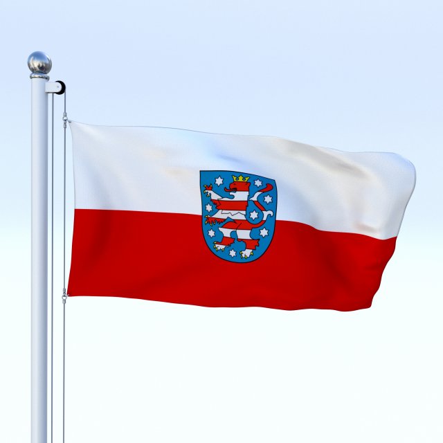 animated thuringia german state flag Model 3D .c4d .max .obj .3ds .fbx .stl .blend 