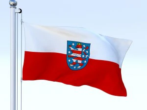 애니메이션 튀링겐 독일 국기 3D 모델