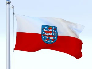 애니메이션 튀링겐 독일 국기 3D 모델