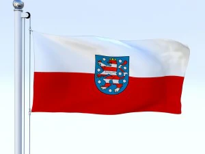 애니메이션 튀링겐 독일 국기 3D 모델