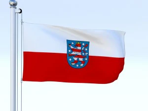 애니메이션 튀링겐 독일 국기 3D 모델