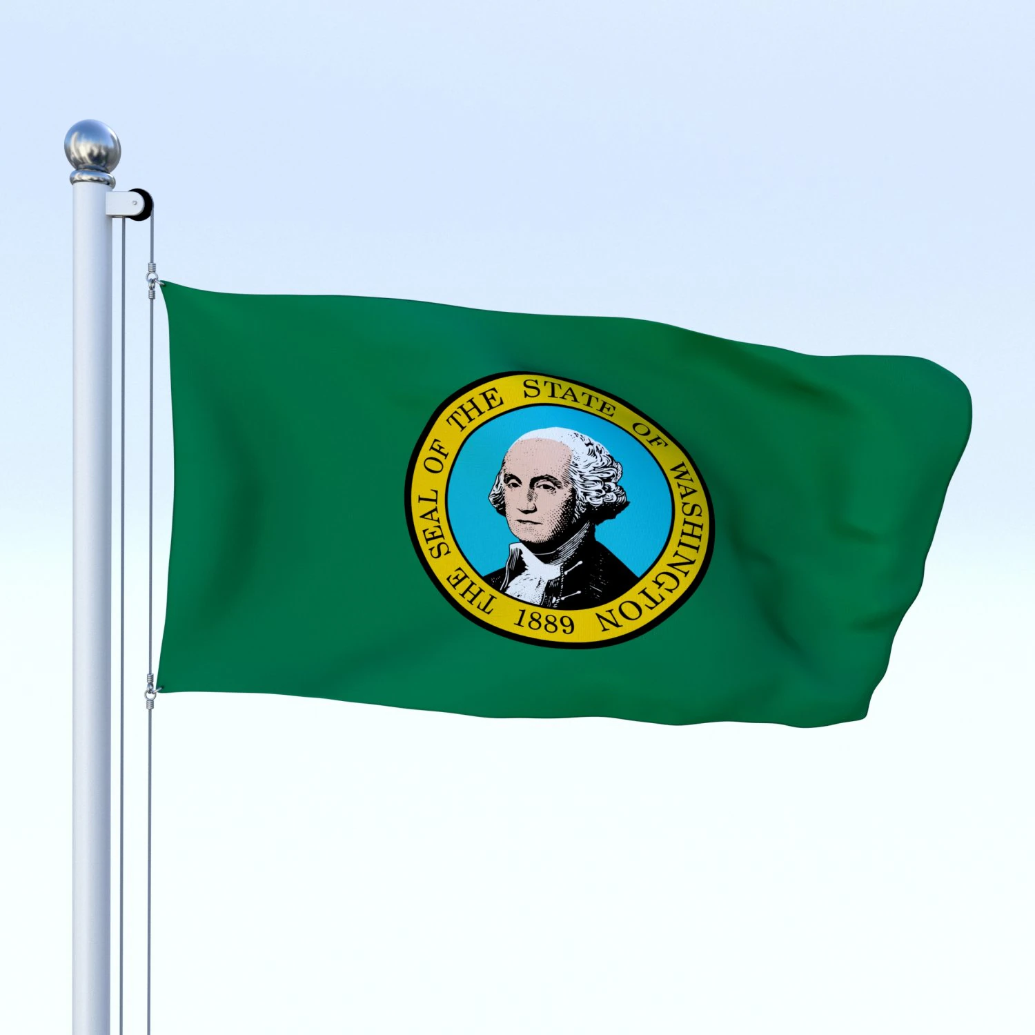 animated washington flag 3D Model .c4d .max .obj .3ds .fbx .stl .blend