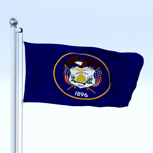 animated utah flag 3D 模型 .c4d .max .obj .3ds .fbx .stl .blend 