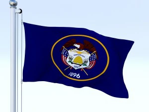 animated utah flag 3D Model