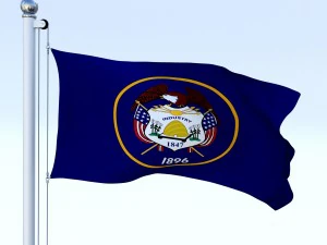 animated utah flag 3D Model