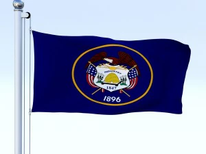 animated utah flag 3D Model
