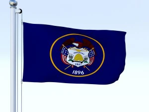 animated utah flag 3D Model