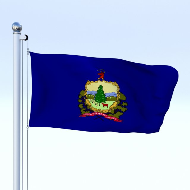 animated vermont flag 3Dモデル .c4d .max .obj .3ds .fbx .stl .blend 