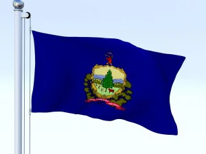 animated vermont flag 3D Model