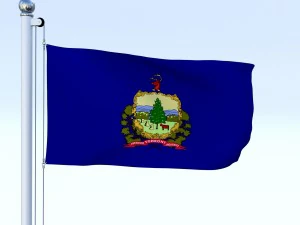 animated vermont flag 3D Model