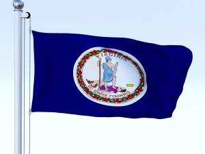 animierte Virginia-Flagge 3D Modell