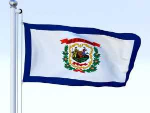animierte West-Virginia-Flagge 3D Modell