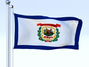 animated west virginia flag 3D Model
