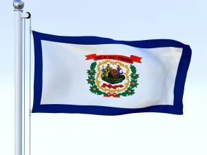 animated west virginia flag 3D Model