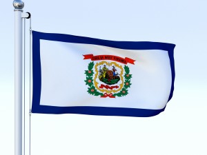 animated west virginia flag 3D Model