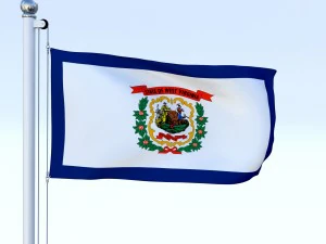 animated west virginia flag 3D Model